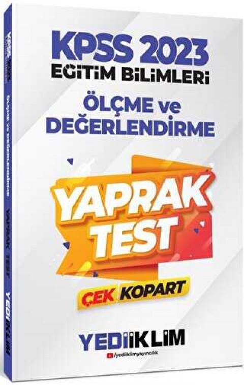Yediiklim Yayınları 2023 KPSS Eğitim Bilimleri Ölçme ve Değerlendirme Çek Kopart Yaprak Test