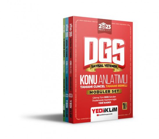 Yediiklim Yayınları 2023 Prestij Serisi DGS Konu Anlatımlı Modüler Set(5 Deneme İlaveli+Tamamı Renkli)