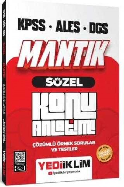 Yediiklim Yayınları 2024 KPSS - ALES - DGS Sözel Mantık Konu Anlatımı