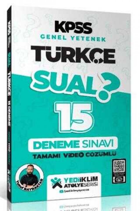 Yediiklim Yayınları 2024 KPSS Genel Yetenek Sual Türkçe Tamamı Video Çözümlü 15 Deneme