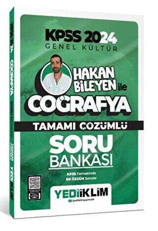 Yediiklim Yayınları 2024 Kpss Hakan Bileyen ile Coğrafya Tamamı Çözümlü Soru Bankası