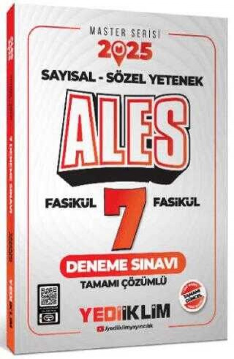Yediiklim Yayınları 2025 ALES Sayısal Sözel Yetenek Tamamı Çözümlü 7 Fasikül Deneme Sınavı