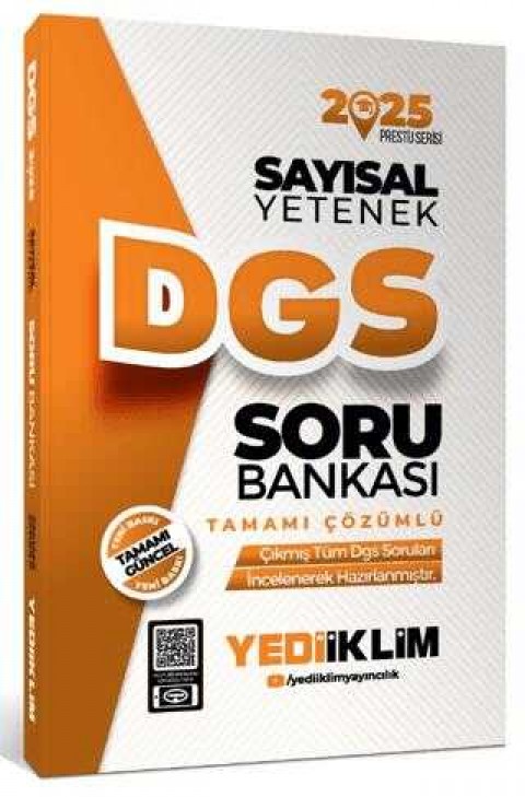 Yediiklim Yayınları 2025 DGS Sayısal Yetenek Tamamı Çözümlü Soru Bankası