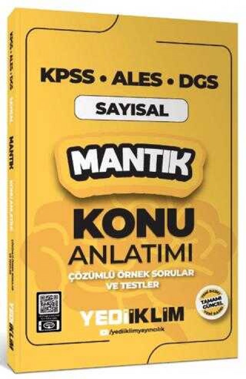 Yediiklim Yayınları 2025 KPSS ALES DGS Sayısal Mantık Konu Anlatımı