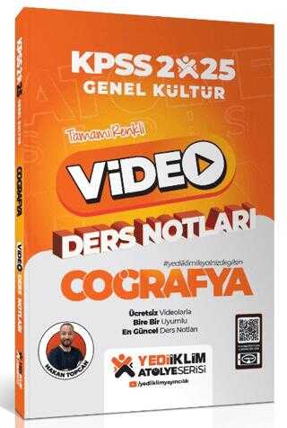 Yediiklim Yayınları 2025 KPSS Atölye Genel Kültür Coğrafya Video Ders Notları