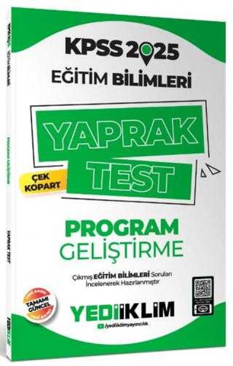 Yediiklim Yayınları 2025 KPSS Eğitim Bilimleri Program Geliştirme Çek Kopart Yaprak Test