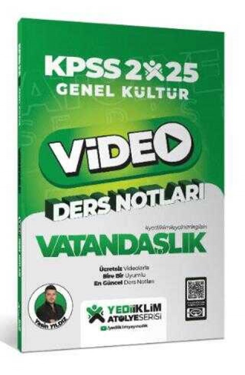 Yediiklim Yayınları 2025 KPSS Genel Kültür Vatandaşlık Video Ders Notları