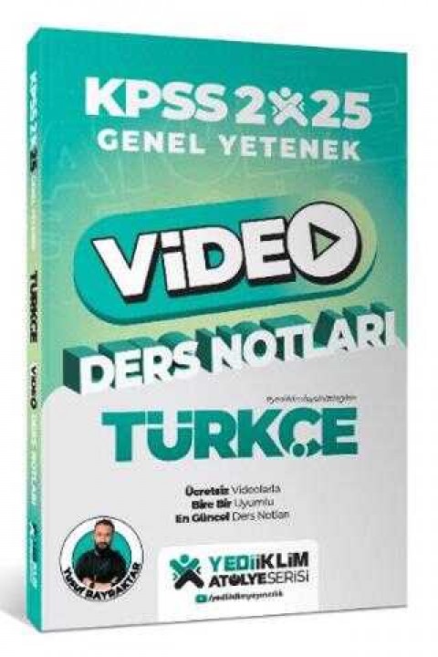 Yediiklim Yayınları 2025 KPSS Genel Yetenek Atölye Serisi Türkçe Video Ders Notları