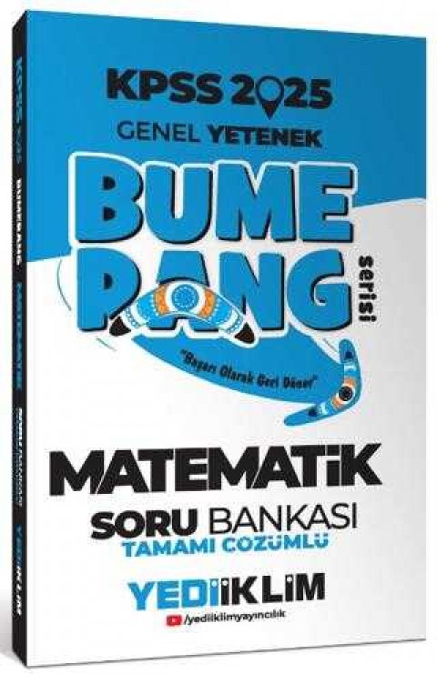 Yediiklim Yayınları 2025 KPSS Genel Yetenek Bumerang Matematik Tamamı Çözümlü Soru Bankası