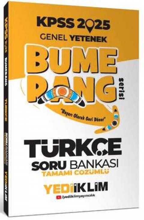 Yediiklim Yayınları 2025 KPSS Genel Yetenek Bumerang Türkçe Tamamı Çözümlü Soru Bankası