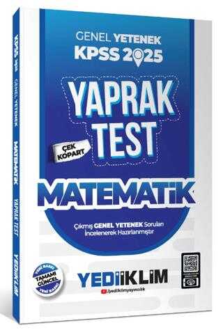 Yediiklim Yayınları 2025 KPSS Genel Yetenek Matematik Çek Kopart Yaprak Test
