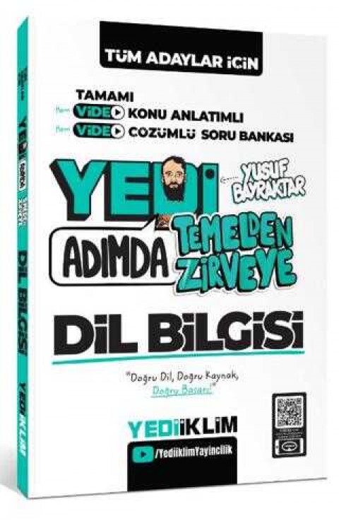 Yediiklim Yayınları Tüm Adaylar İçin Yedi Adımda Temelden Zirveye Dil Bilgisi Video Konu Anlatımlı Video Çözümlü Soru Bankası