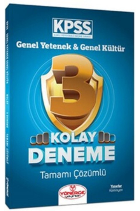 Yönerge Yayınları KPSS Genel Yetenek Genel Kültür Kolay 3 Deneme Çözümlü