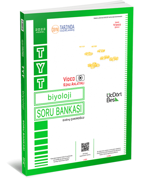 Üç Dört Beş Yayınları 2025 TYT Biyoloji Soru Bankası