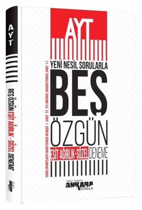 Ankara Yayıncılık AYT Yeni Nesil Sorularla Eşit Ağırlık - Sözel 5 Özgün Deneme