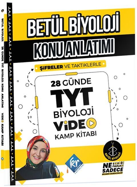 KR Akademi Yayınları TYT Betül Biyoloji Şifreler ve Taktiklerle Konu Anlatımı 28 Günde Video Kamp Kitabı