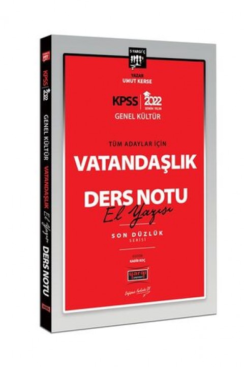 2022 KPSS Lisans Genel Kültür Tüm Adaylar İçin Son Düzlük 5 Yargıç Serisi Vatandaşlık El Yazısı Ders Notu Yargı Yayınları
