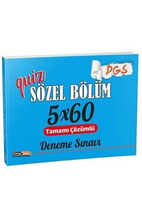 Kariyer Meslek DGS Sözel Bölüm Quiz 5x60 Deneme Kariyer Meslek Yayınları