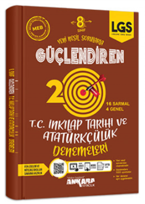 Ankara Yayıncılık 8. Sınıf T.C. İnkılap Tarihi ve Atatürkçülük Güçlendiren Denemeleri