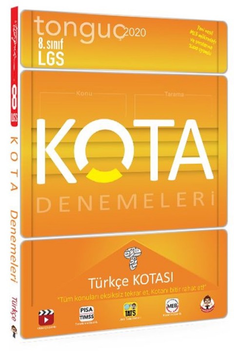Tonguç Akademi 8. Sınıf LGS KOTA Denemeleri Konu Taramaları Türkçe Kotası