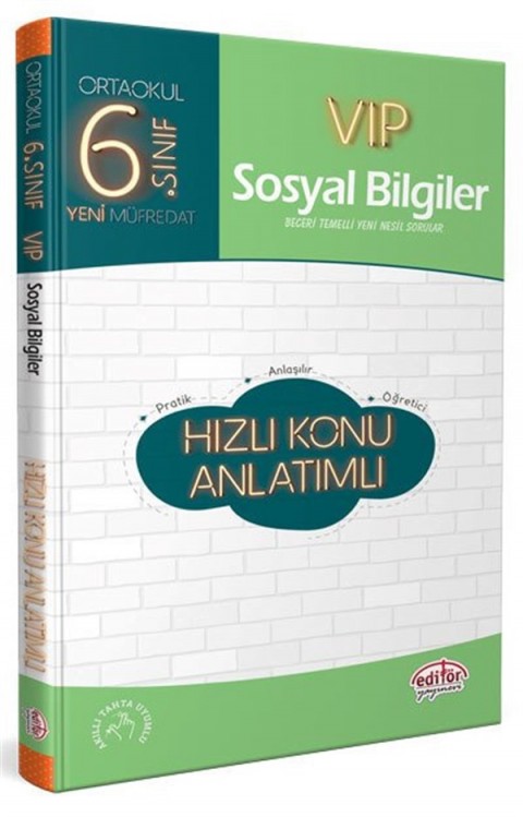 Editör Yayınevi 6. Sınıf VIP Sosyal Bilgiler Hızlı Konu Anlatımlı