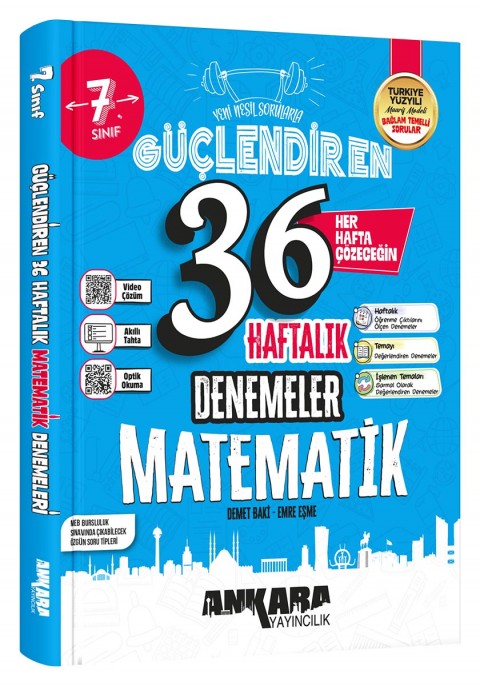 Ankara Yayıncılık 7. Sınıf  Güçlendiren 36 Haftalık Matematik Denemeler