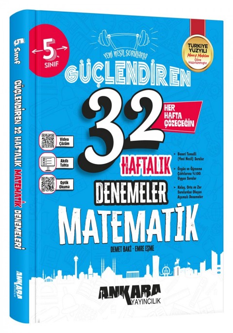 Ankara Yayıncılık 5.Sınıf Güçlendiren 32 Haftalık Matematik Denemeleri