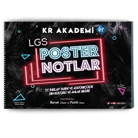 KR Akademi Yayınları LGS T.C İnkılap Tarihi ve Atatürkçülük Din Kültürü ve Ahlak Bilgisi Poster Notları