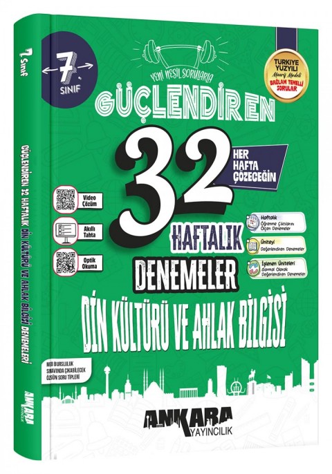 Ankara Yayıncılık 7.Sınıf Güçlendiren 32 Haftalık Din Kültürü Ve Ahlak Bilgisi Denemeleri