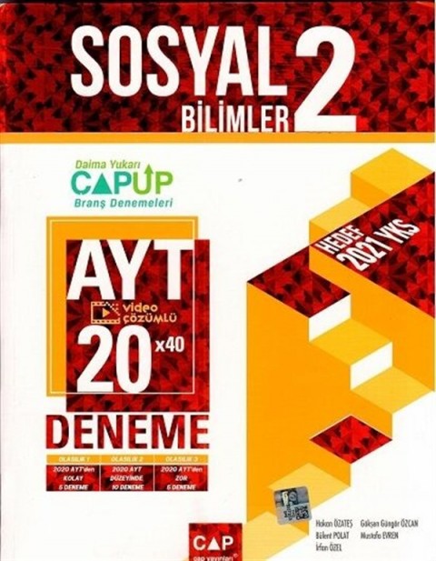 Çap Yayınları 2021 YKS AYT Sosyal Bilimler-2 20x40 UP Deneme Video Çözümlü